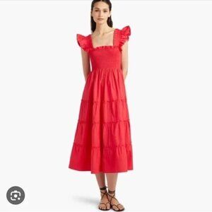 Hill House Ellie Nap Dress | Raspberry Red Poplin | Size M
